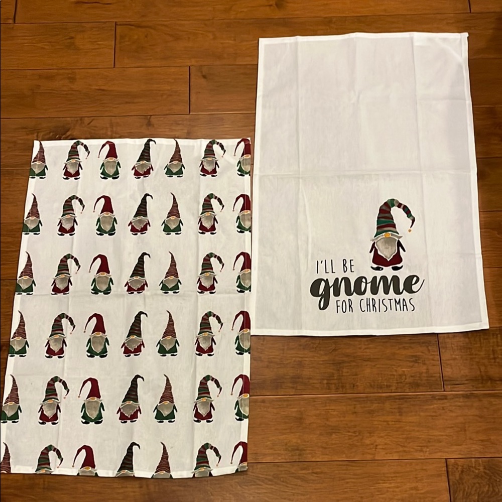 Christmas Gnome Kitchen Towels NWOT set of 2